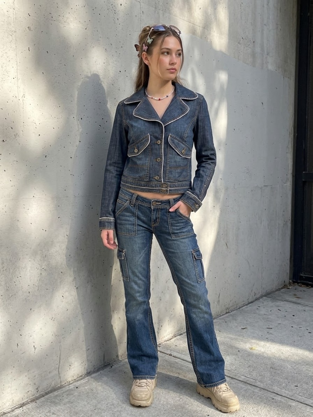 Polo by Ralph Lauren Dark Denim Jean Jacket with Contrast Piping